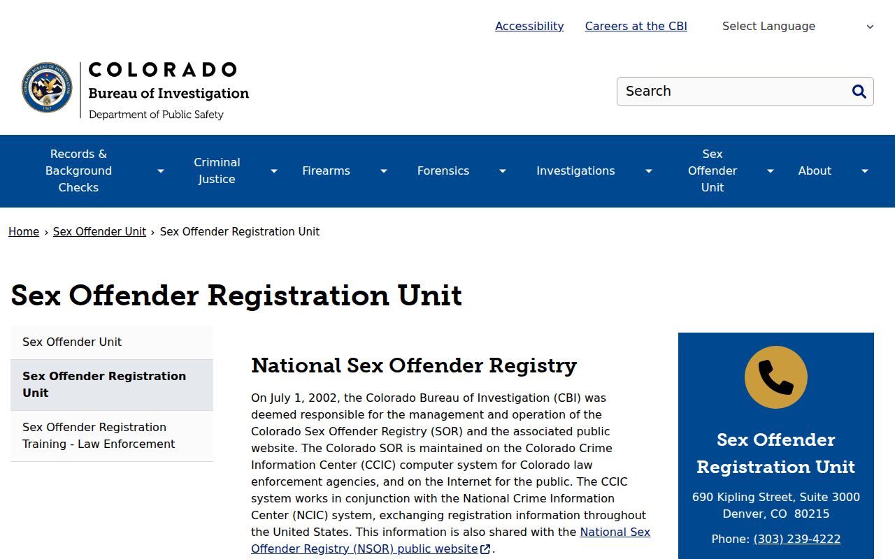 Teller County sex offender criminal record guidance